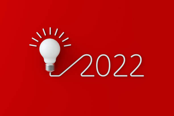istock 3D rendering 2022 creativity inspiration concepts with lightbulb on red background.Business solution,planning ideas.glowing contents 1346458671