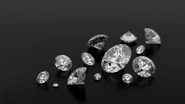 istock 3D rendering of many diamonds on a black background 1346461905