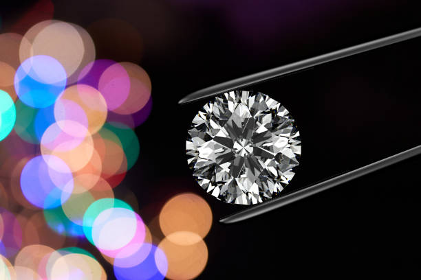 rendu 3d de diamants sur un fond scintillant - diamond jeweller jewelry examining photos et images de collection