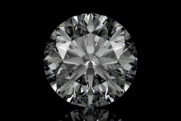 istock 3D rendering of diamonds on a black background with reflections 1346461950