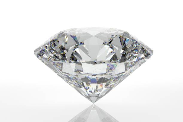 istock 3D rendering of diamonds on a white background with reflections 1346461965