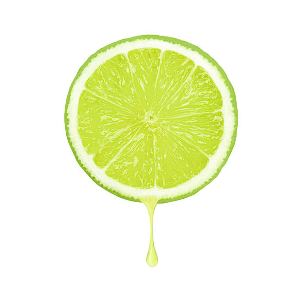 istock lime fruit with juice drop dripping isolated on white background. 1346462715
