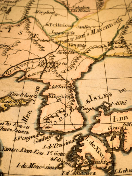 istock Antique world map, Korean Peninsula 1346468675