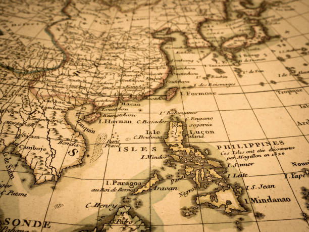 istock Antique world map, Philippines and South China Sea 1346468699