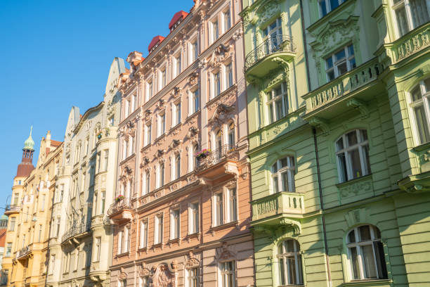 istock Residential architecture from city street. 1346469689