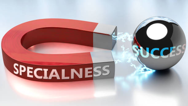 istock Specialness helps achieving success - pictured as word Specialness and a magnet, to symbolize that Specialness attracts success in life and business, 3d illustration 1346469880