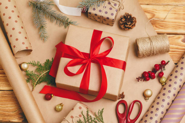 istock Getting ready for christmas, wrapping gifts and making decorations 1346470532