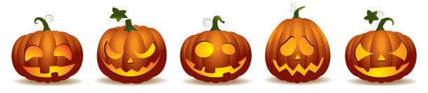 ilustraciones, imágenes clip art, dibujos animados e iconos de stock de linterna de calabazas sobre fondo blanco - linterna de halloween ilustraciones