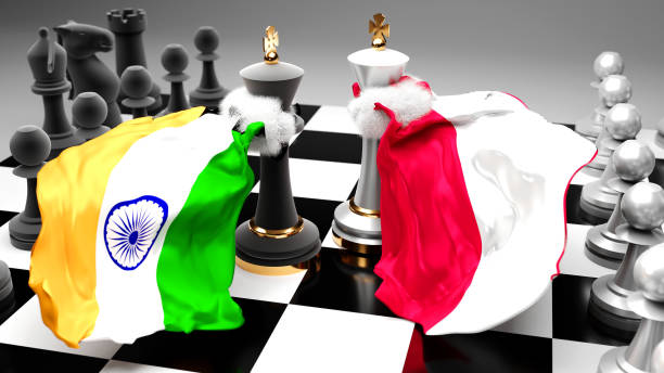 istock India Poland crisis, clash, conflict and debate between those two countries that aims at a trade deal or dominance symbolized by a chess game with national flags, 3d illustration 1346474101