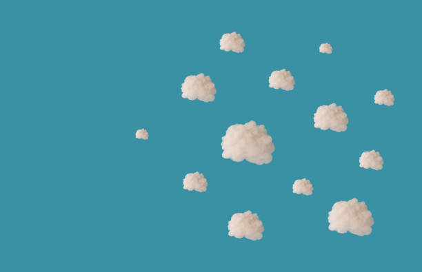 istock white clouds on a blue background, creative minimalism with free space for text 1346480250