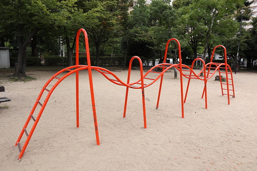 Monkey bars at the playground in Japan
