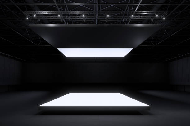 Exhibition stand for mockup and Corporate identity,Display design.Empty booth Design.Retail booth elements in Exhibition hall.booth Design trade show.Blank Booth system of Graphic Resources.3d render.
