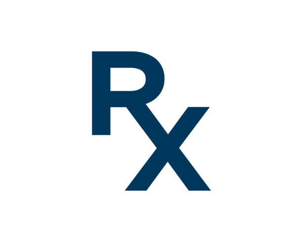 ilustrações, clipart, desenhos animados e ícones de rx medical logo ícone vector ilustração design editável eps 10 - receita médica