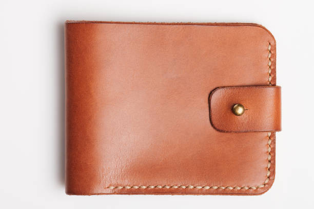 istock Closed brown color leather wallet 1346484209