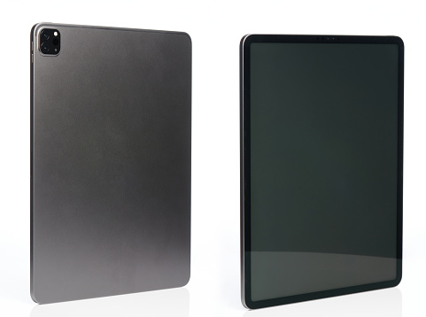 Modern grey metal tablet