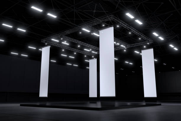 istock Exhibition stand for mockup and Corporate identity,Display design.Empty booth Design.Retail booth elements in Exhibition hall.booth Design trade show.Blank Booth system of Graphic Resources.3d render. 1346484546
