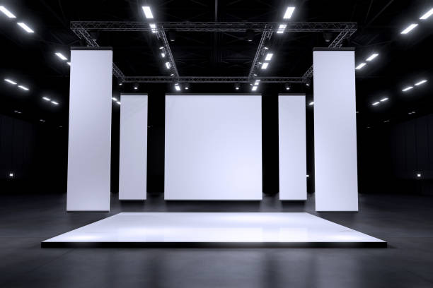 istock Exhibition stand for mockup and Corporate identity,Display design.Empty booth Design.Retail booth elements in Exhibition hall.booth Design trade show.Blank Booth system of Graphic Resources.3d render. 1346484640
