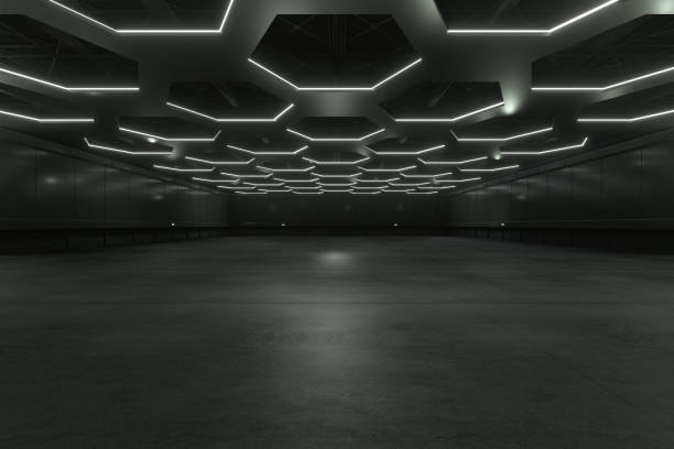 istock Empty hall exhibition centre.The backdrop for exhibition stand, booth,gallery,trade show.Conversation for activity,meeting.Arena for entertainment,event,sports.Indoor  Stadium,art museum.3d render. 1346490194