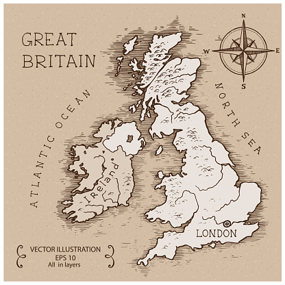 Vintage Map of Great Britain
