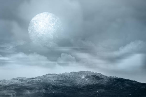 istock Full moon with dark cloudscapes on the night 1346494128