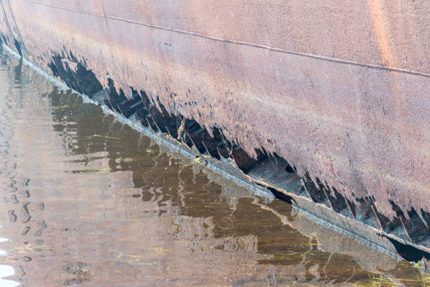 istock Detail of shipwreck sunk stranded on Hel peninsula. 1346497496
