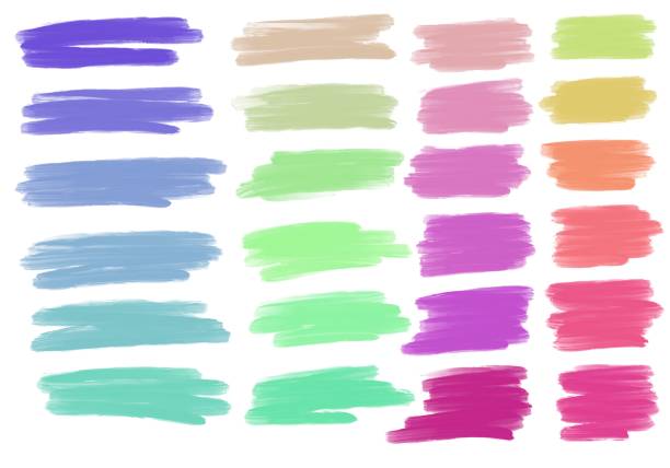 istock Markers coloured stripes on white background for postcard 1346499855