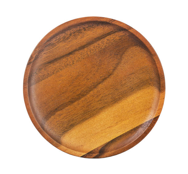 istock Wooden dish isolated on white backgroud 1346502210