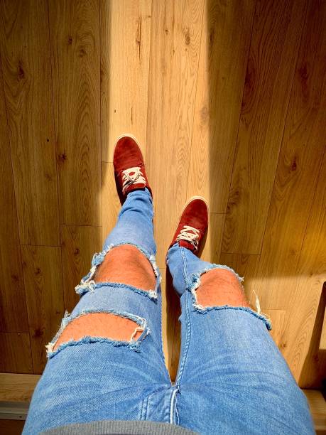 istock Skinny ripped jeans. 1346503826
