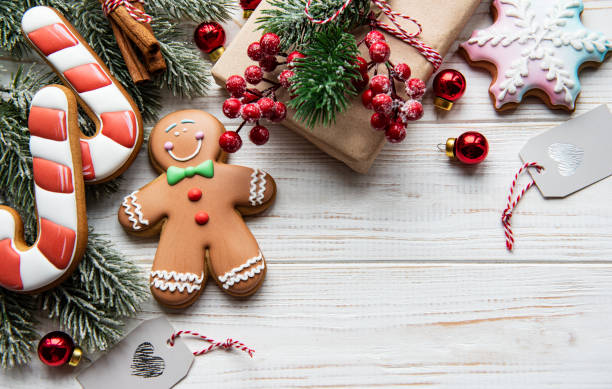istock Homemade gingerbread cookies border with copy space 1346505958