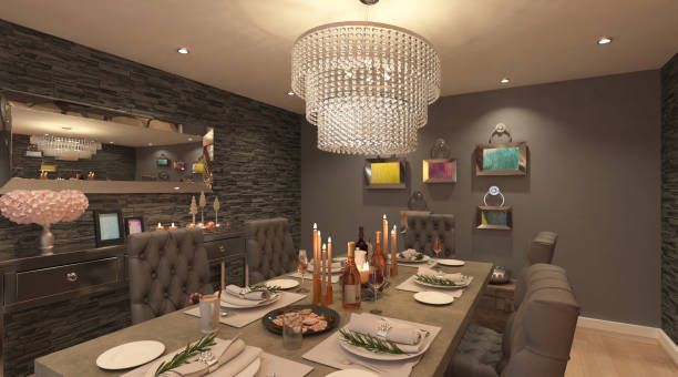 istock Christmas Dining Room 3D illustration 1346506856