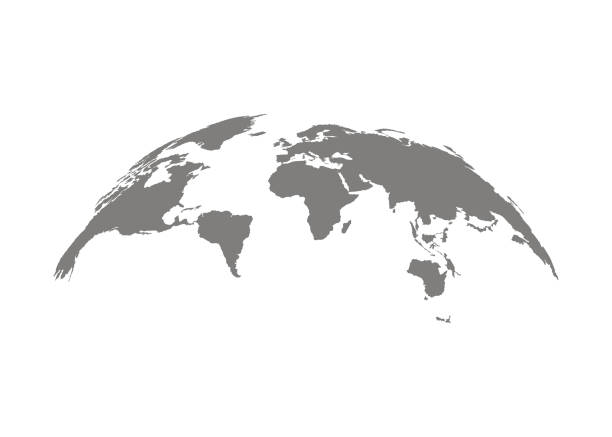 世界地図地球、国際地球儀、グレーのテンプレート。円の地球。カントリー旅行の世界的なコンセプト。背景大陸。ベクトルの図 - 地球点のイラスト素材／クリップアート素材／マンガ素材／アイコン素材