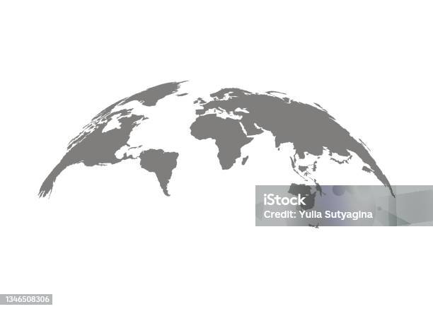 World Map Earth International Globe Grey Template Circle Earth Country Travel Worldwide Concept Background Continent Vector Illustration Stok Vektör Sanatı & Küre‘nin Daha Fazla Görseli
