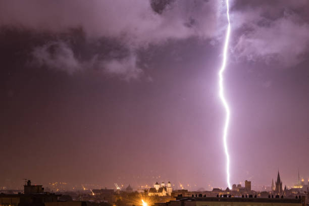 istock Lightning over the city 1346508456