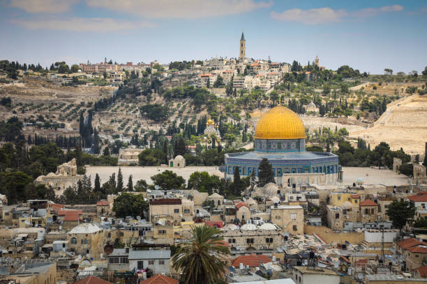 istock Jerusalem old city cityscape aerial view 1346509203