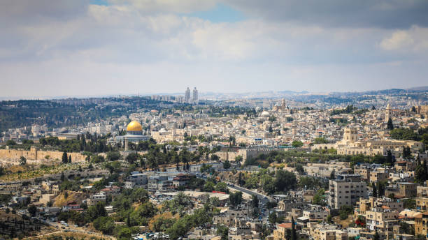 istock Jerusalem old city cityscape aerial view 1346509219