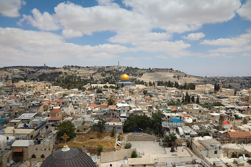 Jerusalem old city cityscape aerial view