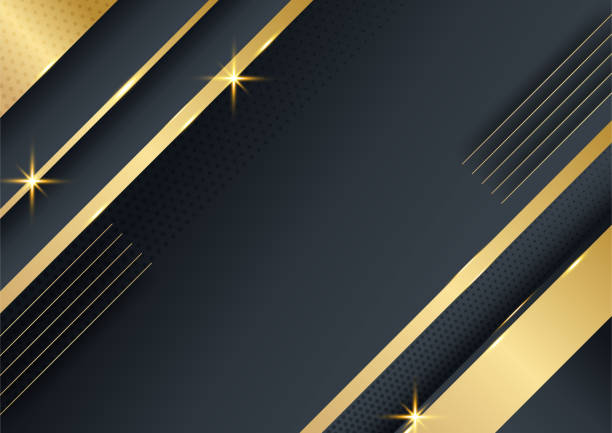 istock Black and gold background for business presentation design template with luxury elegant premium corporate concept 1346509536