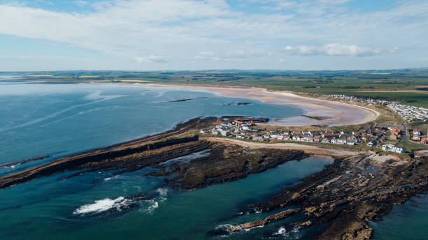 istock Aerial View of Beadnell Bay 1346512079