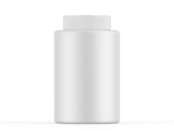 istock Plastic jar bottle mockup template on isolated white background, ready for design presentation, 3d illustration 1346512085
