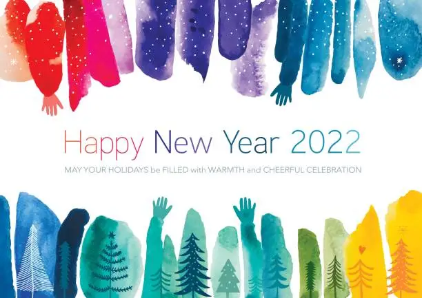 Vector illustration of Happy New Year Vibrant Greeting