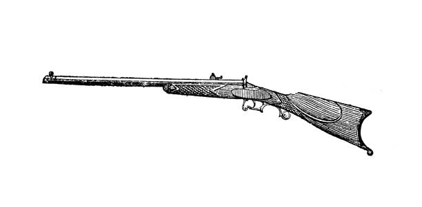 ilustraciones, imágenes clip art, dibujos animados e iconos de stock de ilustración antigua: rifle - rifle