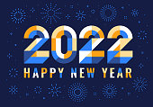 istock Happy new year 2022. Modern new year card 1346519148