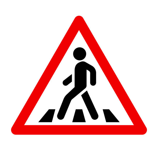 490+ Pedestrian Crossing Sign Stock Illustrations, Royalty-Free