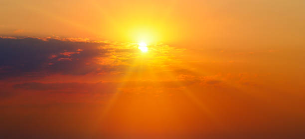 istock Colorful cloudy sky at sunrise. Sky texture, abstract nature background. Wide format. 1346521317