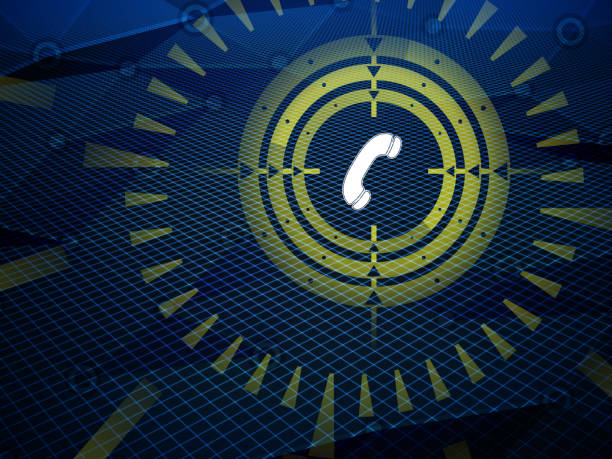 istock Sight is aiming for call icon detected during cyberspace research on hi-tech dark background. 1346521661