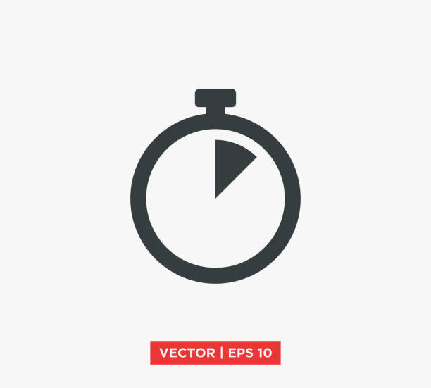 stopwatch timer icon vector illustration design editable resizable eps 10 - kronometre illüstrasyonlar stock illustrations