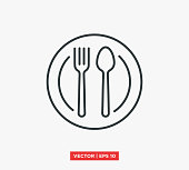 istock Spoon and Fork Icon Vector Illustration Design Editable Resizable EPS 10 1346523346