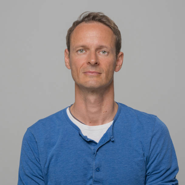 Close-up of serious mature man
