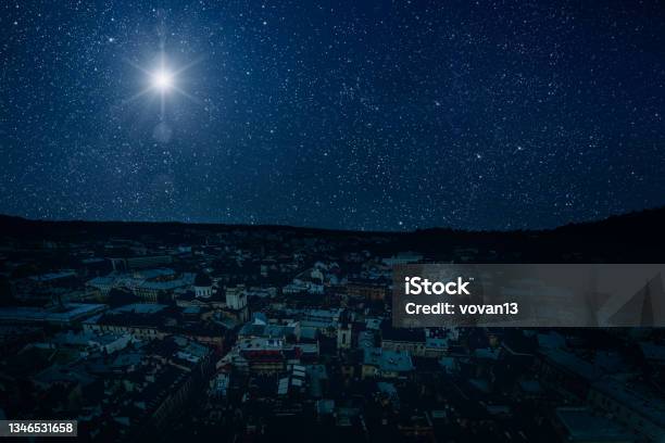 The Star Shines Over The Manger Of Christmas Of Jesus Christ Stock Photo - Download Image Now