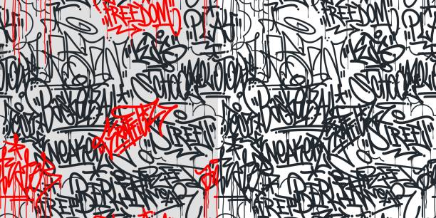 Two Seamless Abstract Hip Hop Street Art Graffiti Style Urban
